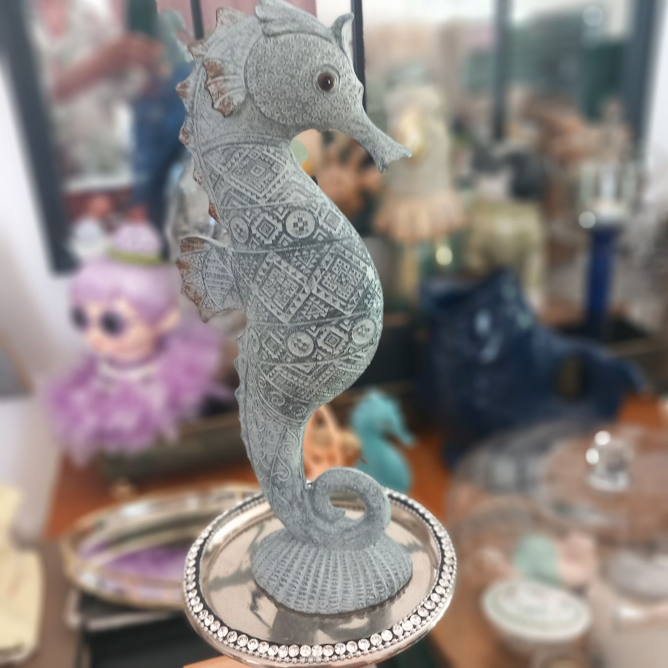 Statuette: DEKO: Zwei Seepferdchen grau u. blau/ neu – Nuovo (secondo la descrizione) da Aegerten venduto da gismolini 8