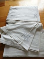 2 weisse Oberleintücher mit Monogramm RR Stickerei