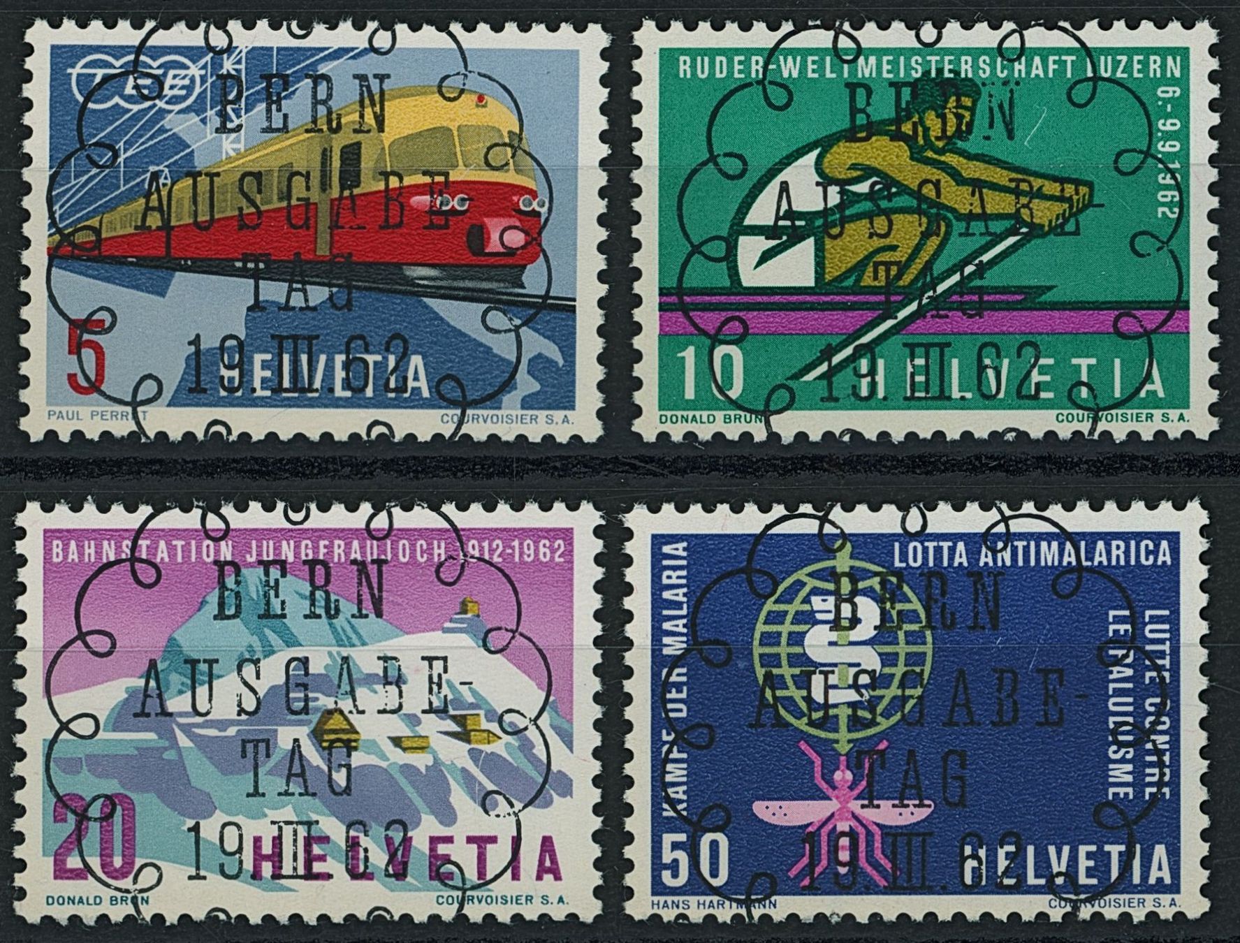 Tutti i francobolli: 1962 - Werbemarken - Ersttag Voll Stempel ET – Usato da Schindellegi venduto da leecollect