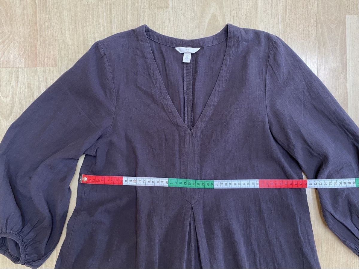 H&M Kleider: H&M Kleid dunkelgrau Baumwolle Gr. M langarm – Gebraucht aus Buochs von H16 5