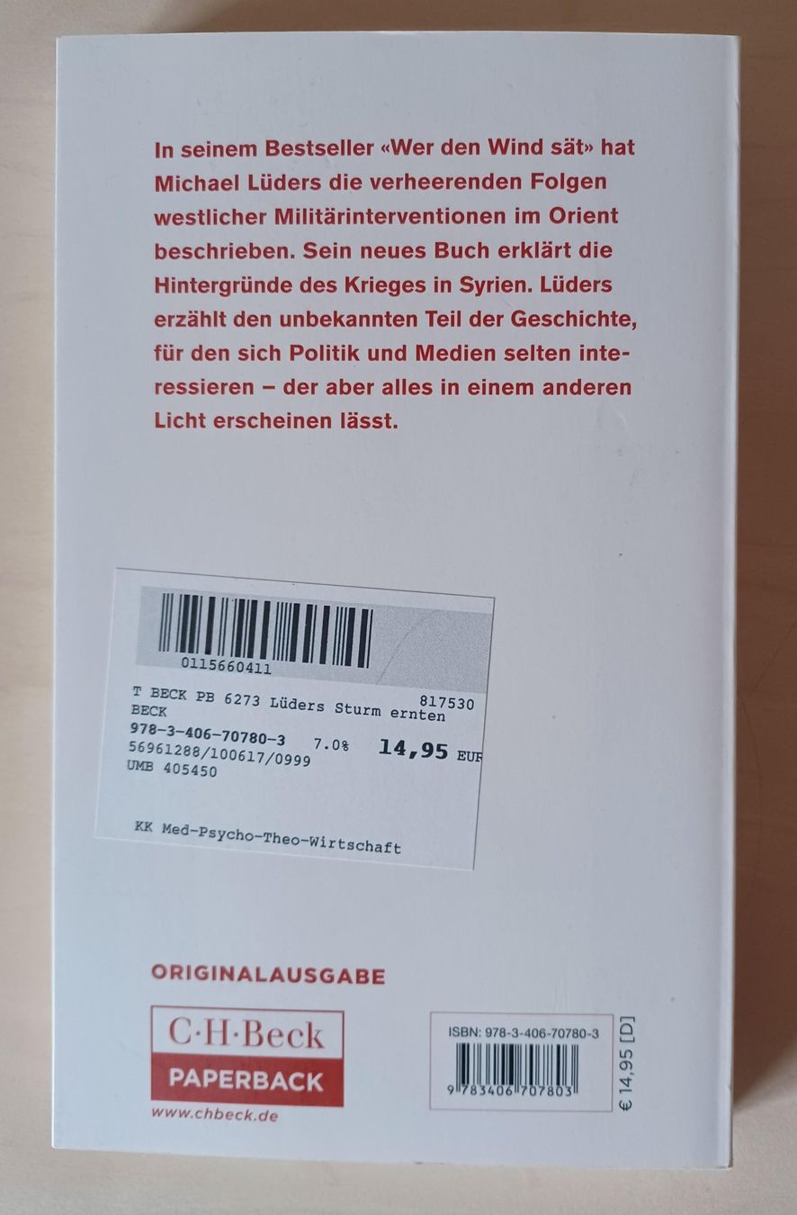 Libri: Buch - Die den Sturm ernten – Usato da Leimbach TG venduto da manu-tg 1
