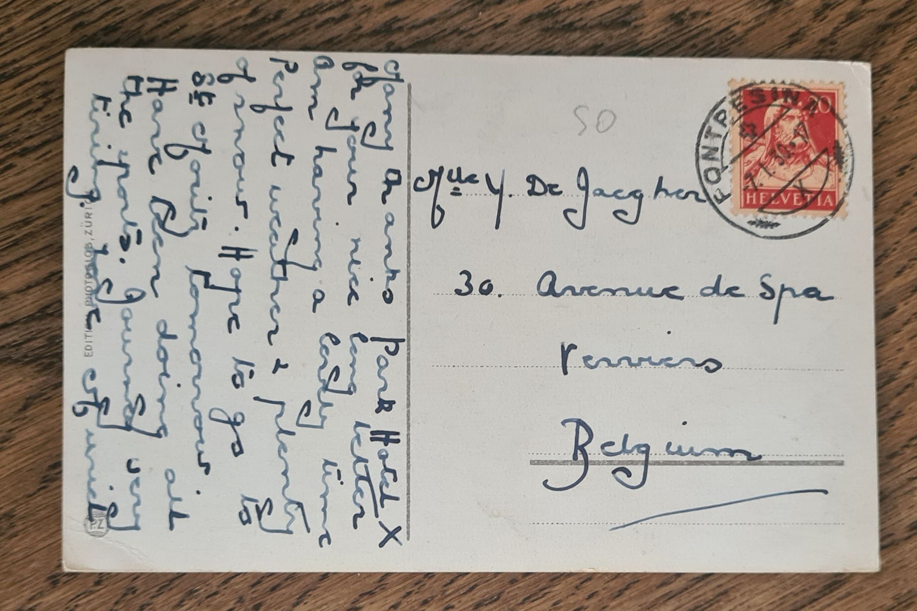 Cartoline postali: Pontresina 1930 – Usato da Ebikon venduto da Donar50 1
