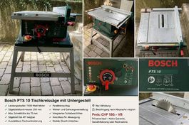 Bosch PTS 10 Tischkreissäge mit Untergestell