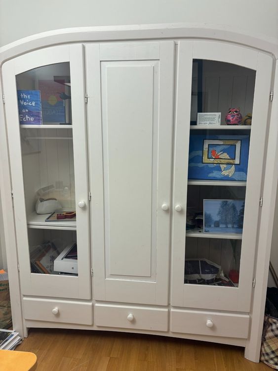Weißer Holzschrank Mit 3 Schubladen – 77x68x35 Cm, Vintage-Look, Aus Obstkisten, Für Regal Oder Kommode