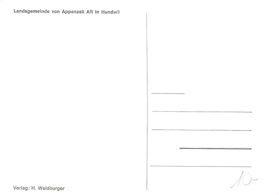 Cartoline postali: Hundwil AR, Landsgemeinde, geschätzt 1945 – Usato da Frauenfeld venduto da POML 1