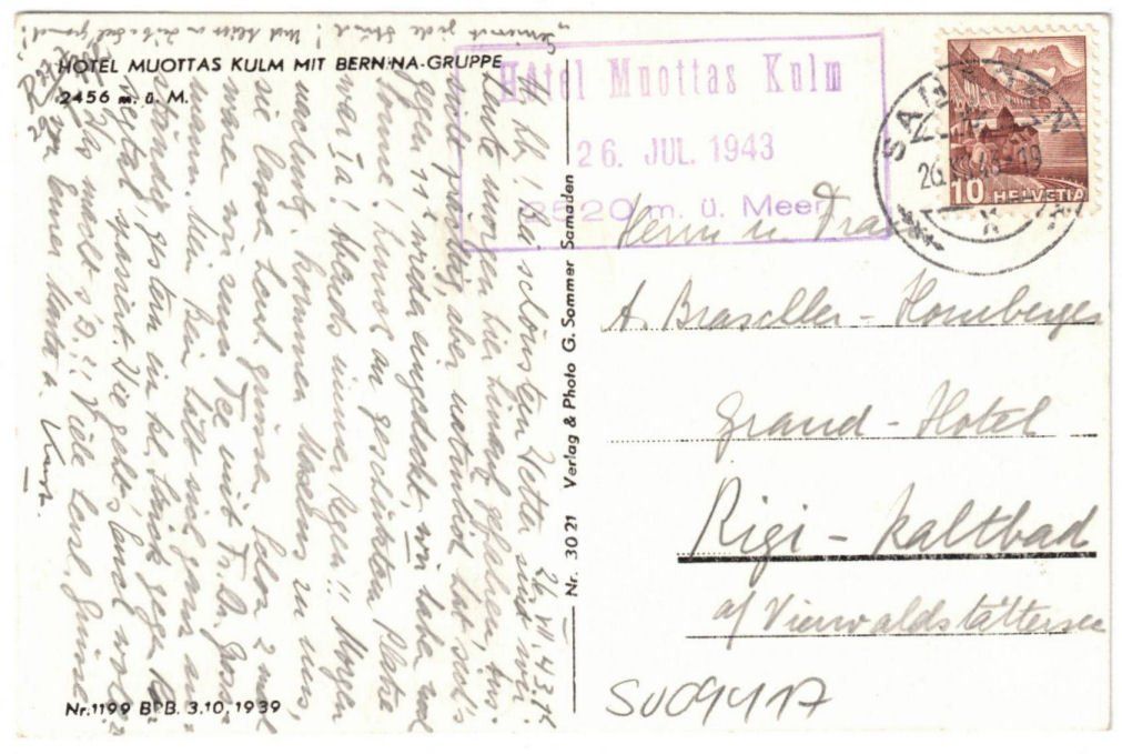 Cartoline postali: St. Moritz - Standseilbahn Muottas Muragl Bergstation – Usato da Binningen venduto da Mountainrider 1
