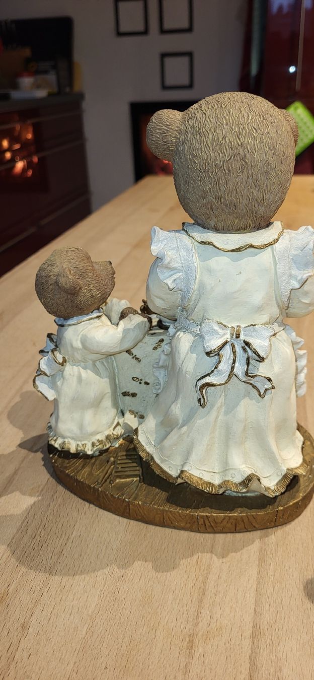 Statuette: Deko Teddy Frau mit Mädchen – Usato da Schweizersholz venduto da fuchs06 2