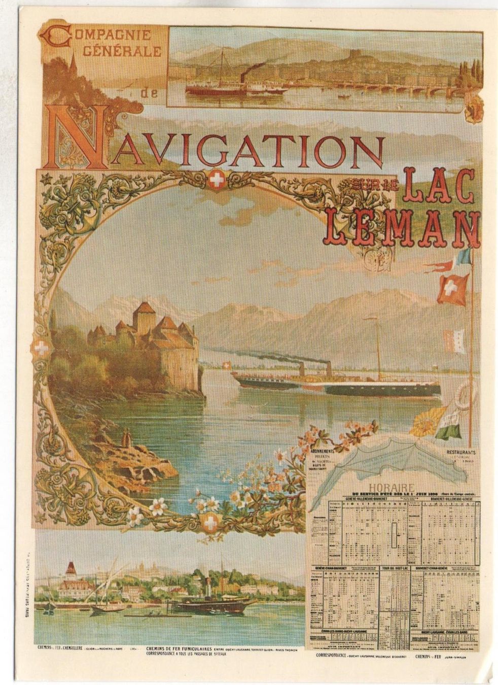 Ansichtskarten: LAC LEMAN Werbung Navigation Dampfschiff – Neu (gemäss Beschreibung) aus Jona von philajona