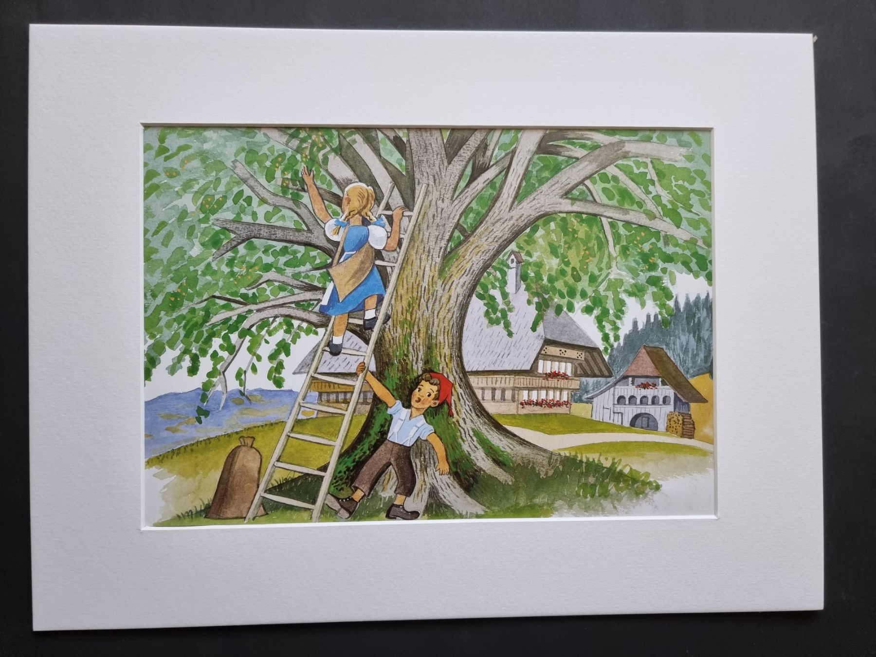 Poster & Bilder: DER BUEB VOM TRUEB BILD HINTER NEUWERTIGEM PASSEPARTOUT – Gebraucht aus Gersau von grafik-kunst 1