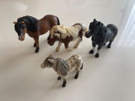 Schleich - 4 Ponys (3 grosse 1 Zwerg - Selten!)
