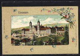 Präge-AK Einsiedeln, Kloster mit Umgebu