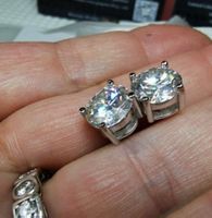 Boucles d'oreille argent avec diamants de moissanite de 6 ct