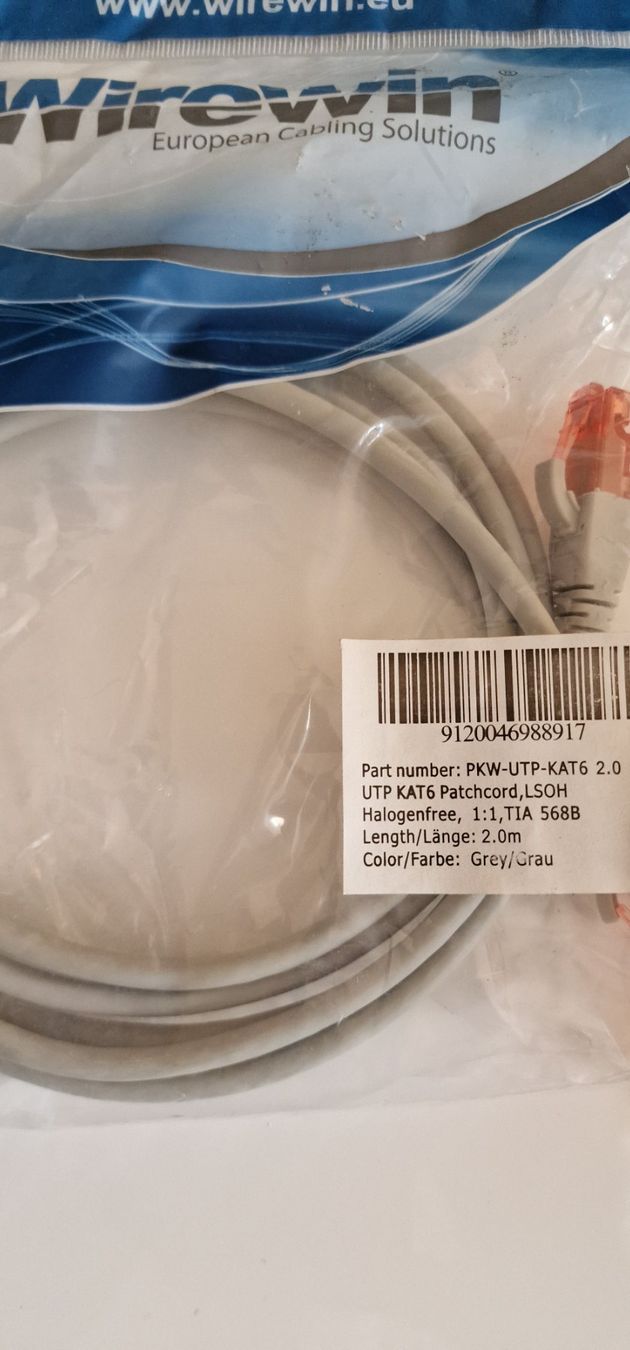 Cavi: Patchkabel Wirewin 2m grau – Nuovo e nell'imballaggio originale da Ziefen venduto da Ringwraith