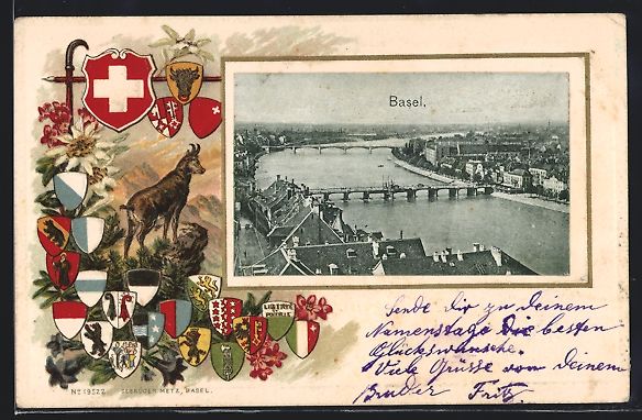 Cartes postales: Passepartout-Lithographie Basel, Stadtpa – D'occasion à Berlin par bartko-reher