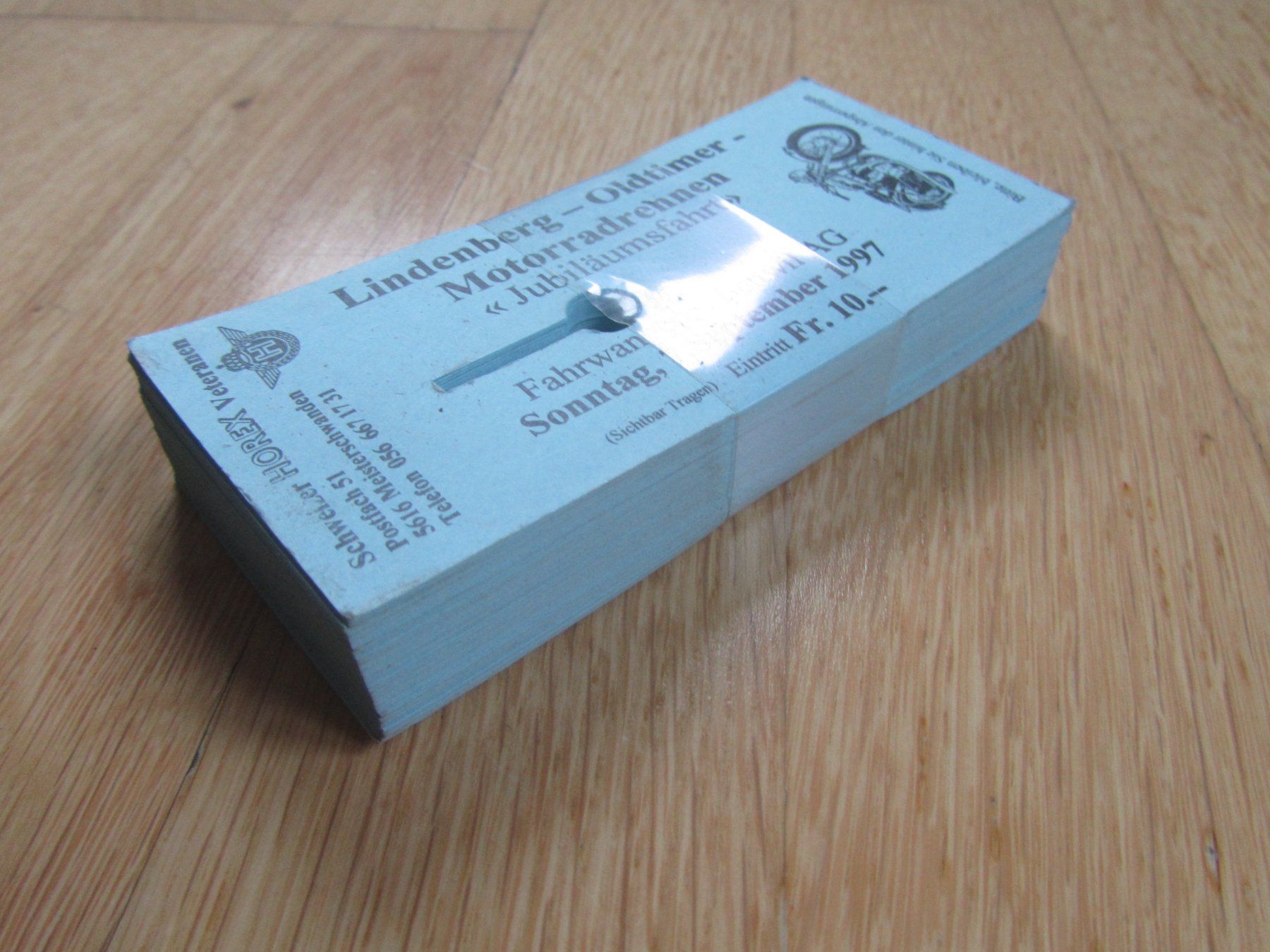 Poster & Bilder: Lindenberg Oldtimer Motorradrennen 1997 Ticket-Block Selten! – Gebraucht aus Seengen von mikelele 1