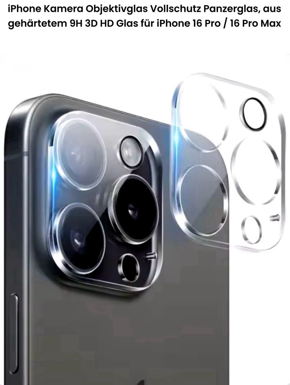 Panzerglass Cover & Protezioni schermo: iPhone 16 Pro / 16 Pro Max Kamera Schutz Panzerglas HD 9H 3D – Nuovo (secondo la descrizione) da Basel venduto da MY.AIRPODS.SHOP