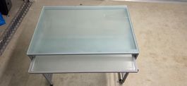 Computer-Tisch Metallgestell mit Glasplatte