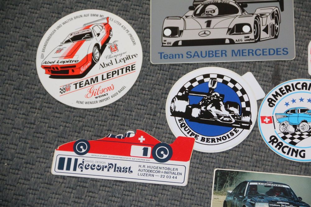Motorsport Marken Sticker Sparco Brembo MoMo Eibach weiss