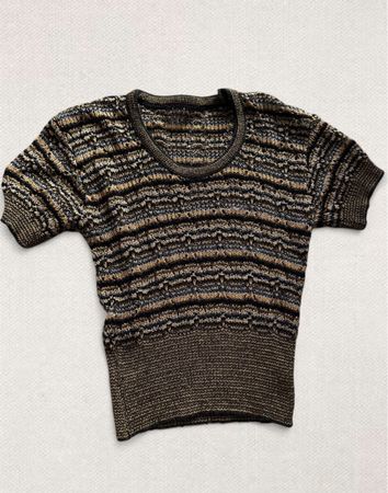 Striped knit crop top size S