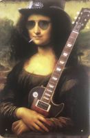 Mona Lisa Rock n Roll Blechschild Slash Louvre Zigarette