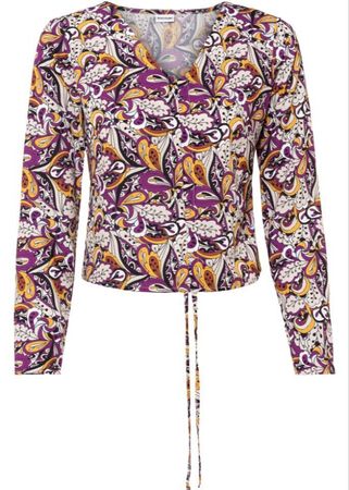 Schöne Damen Bluse Oberteil trendy Print Farben- Mix Gr. 40