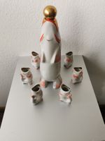 Fisch-Karaffe mit 6 Gläsern, Vintage Keramik-Set, Top!
