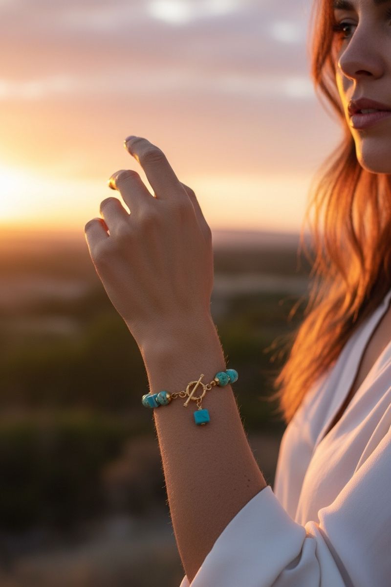 Bracciali & Braccialetti: Armband mit Jaspis Perlen . Handarbeit  – Nuovo e nell'imballaggio originale da Kriens venduto da Hortensie6 1