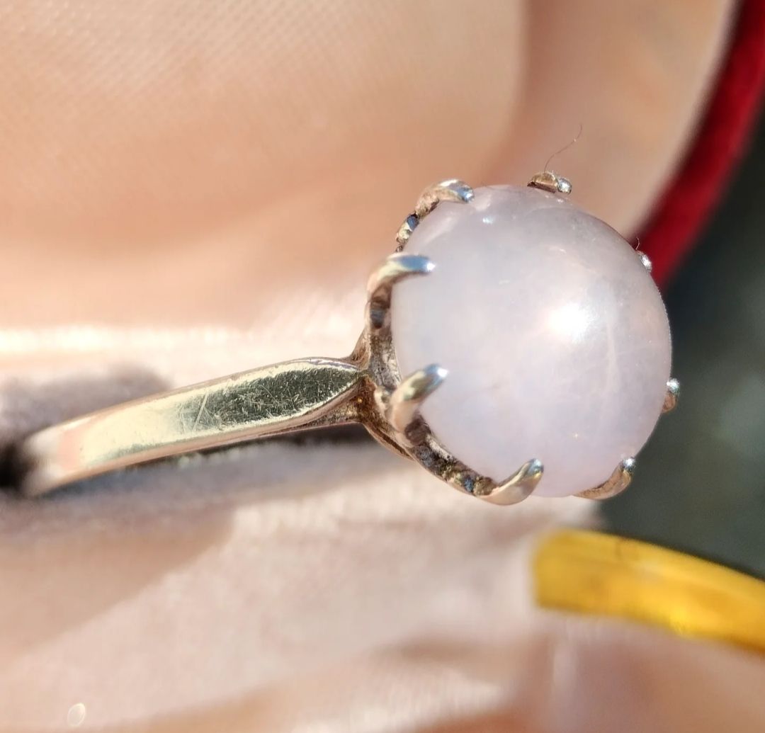 Anelli: Antiker Cabochon Rosenquarz Kronen Ring Silber – Usato da schwyz venduto da larry91sz 7