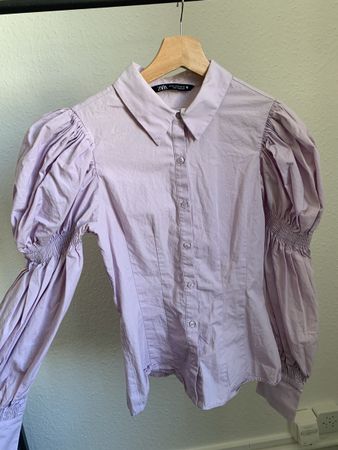 Chemise rose manches ballons  Zara