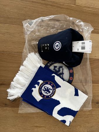 Chelsea FC Set - Hat, Scarf, and Pin - Brand New!
