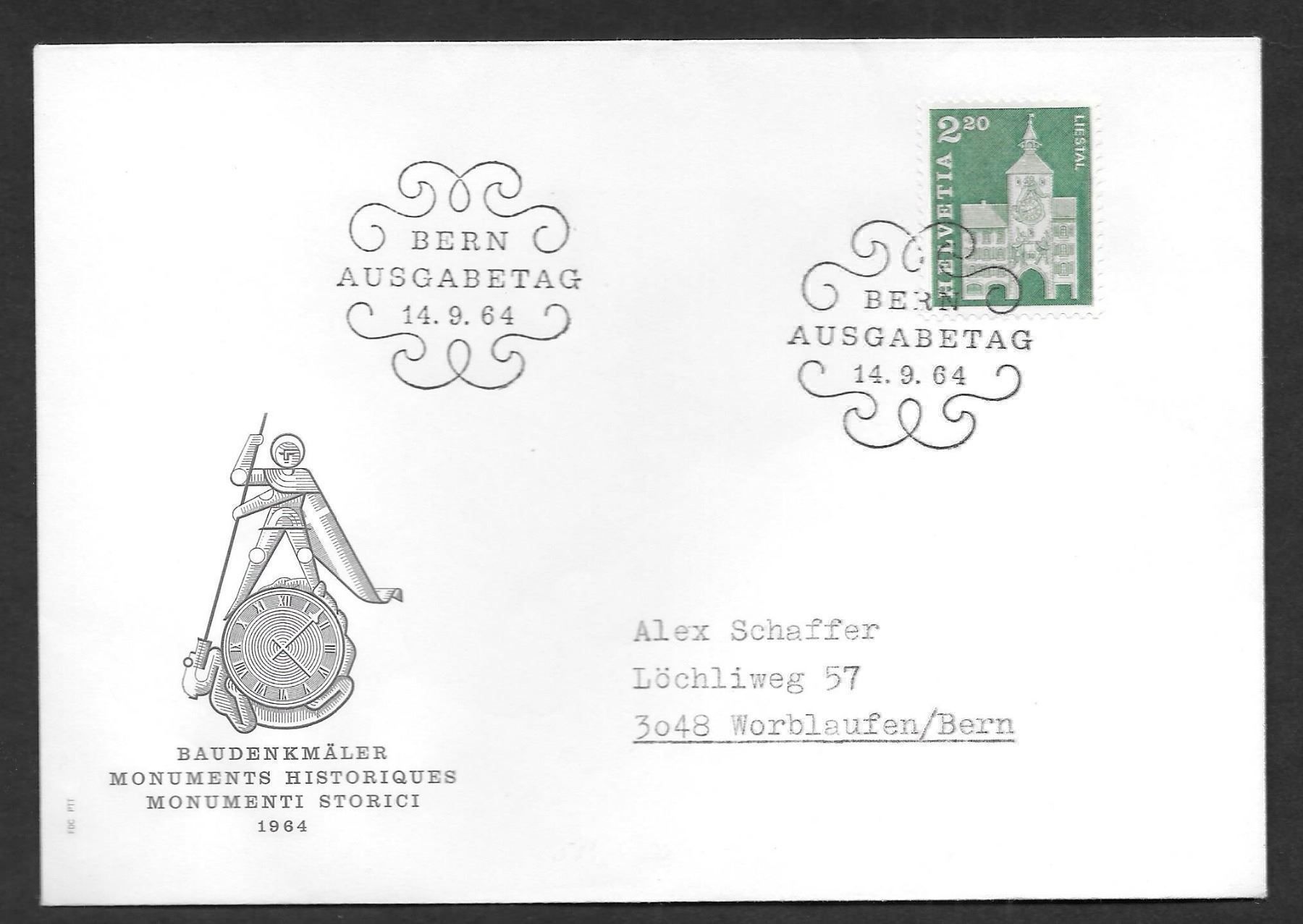 Alle Briefmarken: FDC 425 Liestal ET 14.9.1964 – Neu und originalverpackt aus Olten von clotaldi