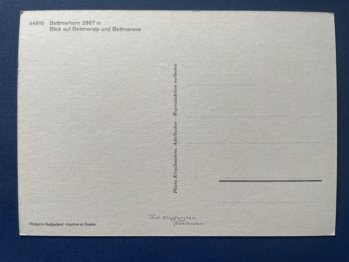 Ansichtskarten: Vintage Ansichtskarte Bergpanorama Bettmerhorn, Top – Gebraucht aus Neuhausen am Rheinfall von Arielle55 1
