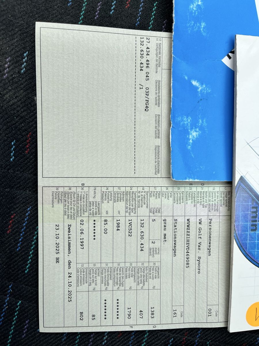 VW Automobili: VW Golf 3 Variant Syncro, Mfk, Klima – Usato da Lenk im Simmental venduto da Treuthy 7