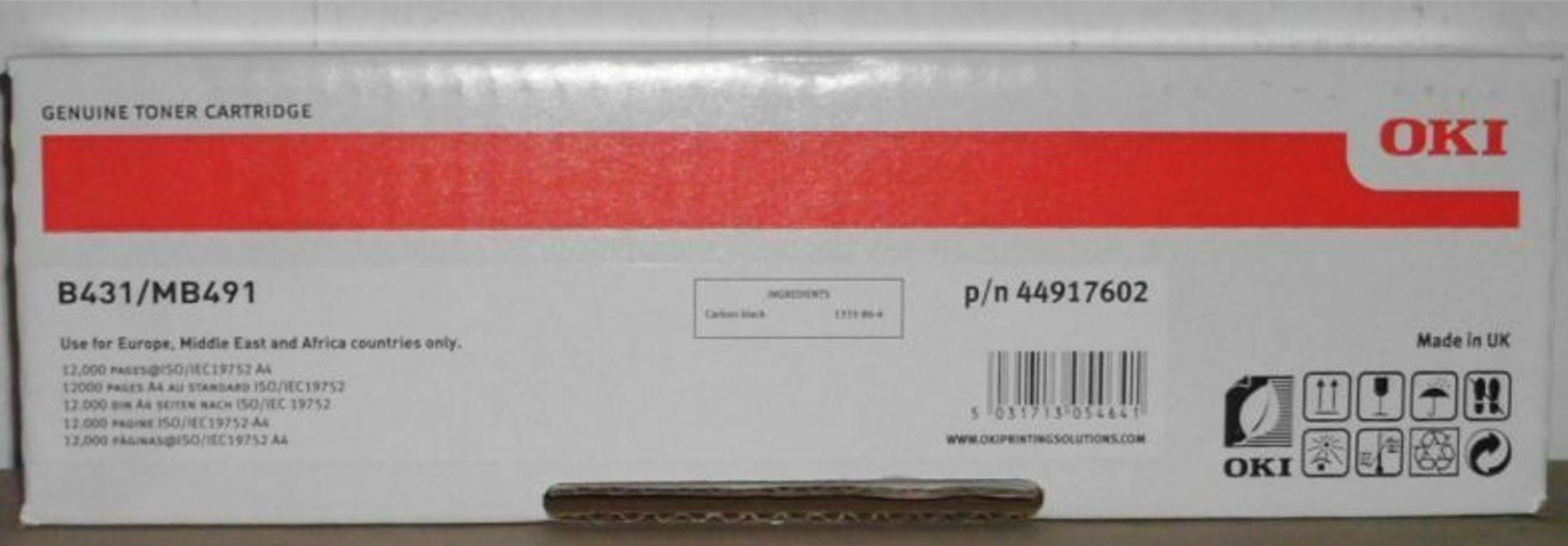 Oki Druckerpatronen & Toner: OKI B431, MB491 Extra High Capacity black Toner, 44917602 – Neu und originalverpackt aus Glattbrugg von copytron