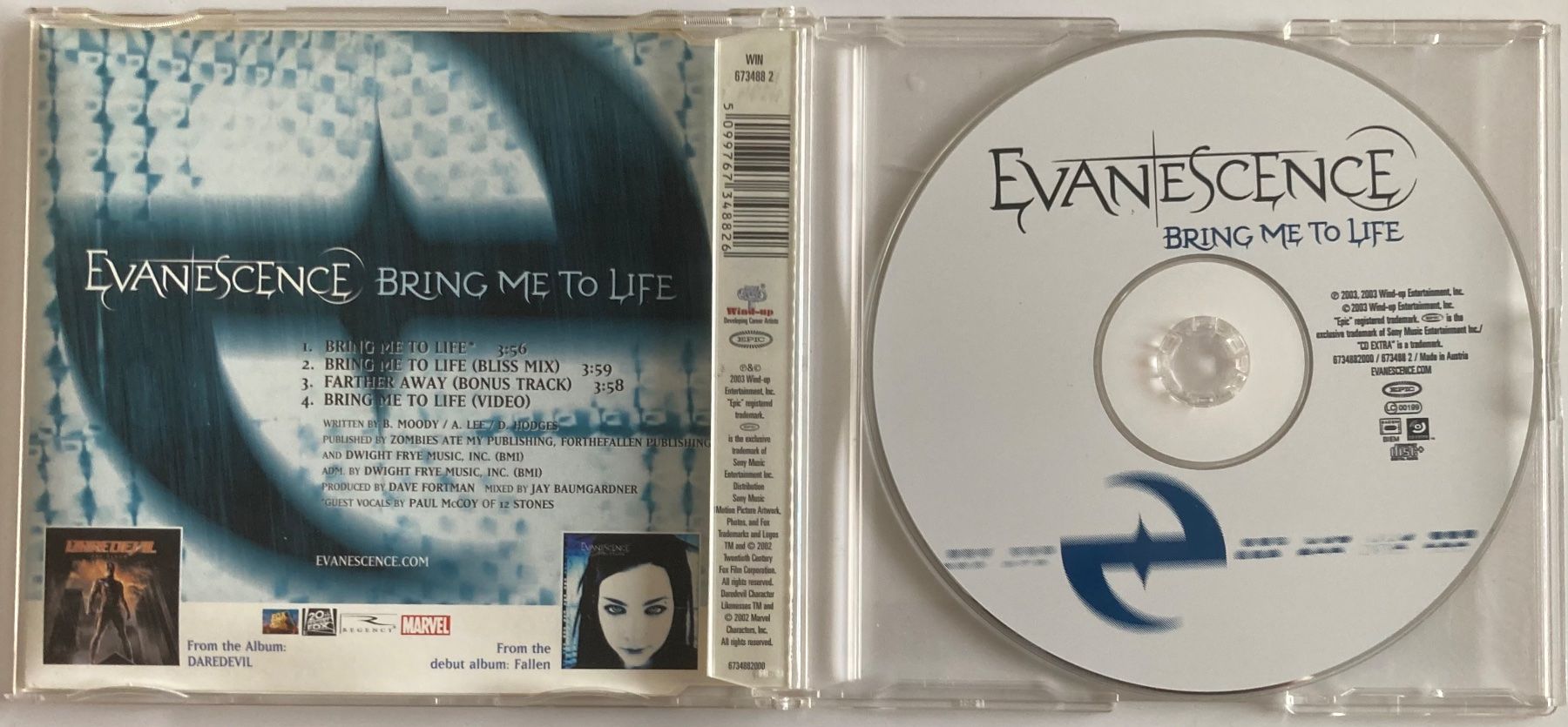 CD: EVANESCENCE - BRING ME TO LIFE – Usato da Poliez-Pittet venduto da Newtown-Records 1