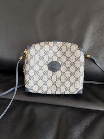 Sac Gucci en toile cirée bleu marine