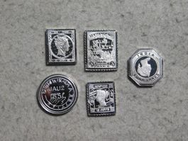 5 Silbermarken (4.3g/925) mit historischen Vorbildern
