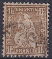 Sitzende Helvetia 1fr. gold, 1862, 36a , SBK 600++++