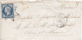 1853 Faltbrief von Paris mit gut geschnittener Marke