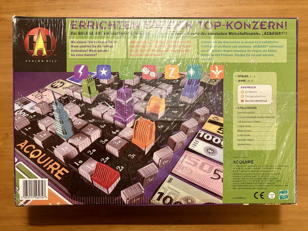 Giochi: Acquire Avalon Hill (Originalverpackt) – Usato da Basel venduto da Konix 1