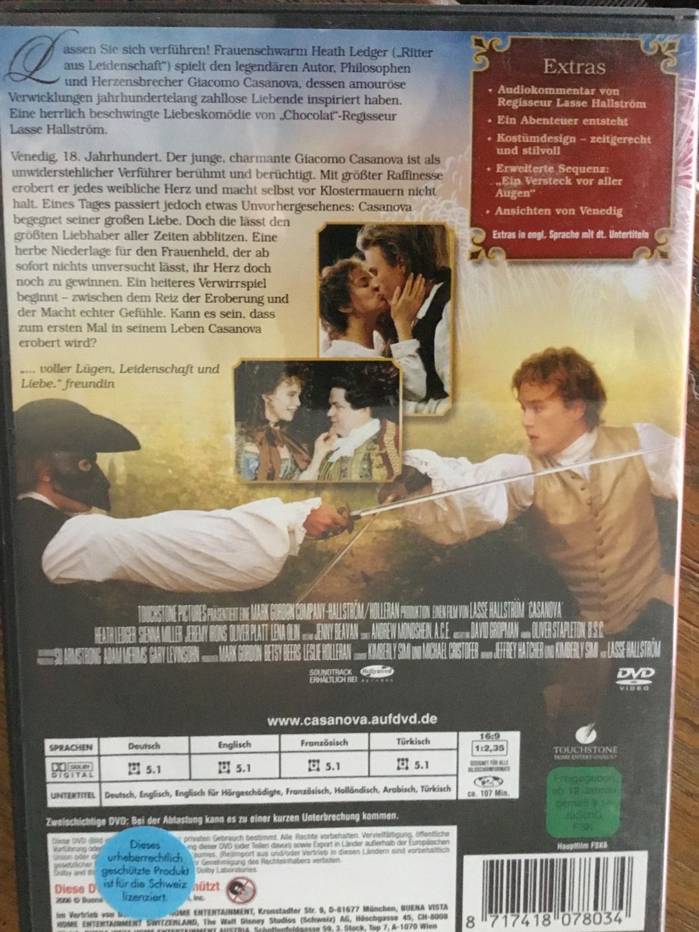 Alle DVDs: Casanova DVD mit Heath Ledger - – Gebraucht aus Thierachern von sweden08 1