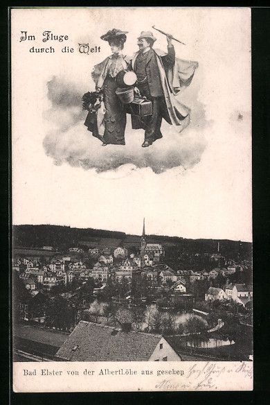 Cartoline postali: Bad Elster, Ortsansicht von der Alberth – Usato da Berlin venduto da bartko-reher