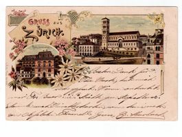 Schweiz, Ansichtskarte 2Gruss aus Zürich, Zürich 22.8.1900