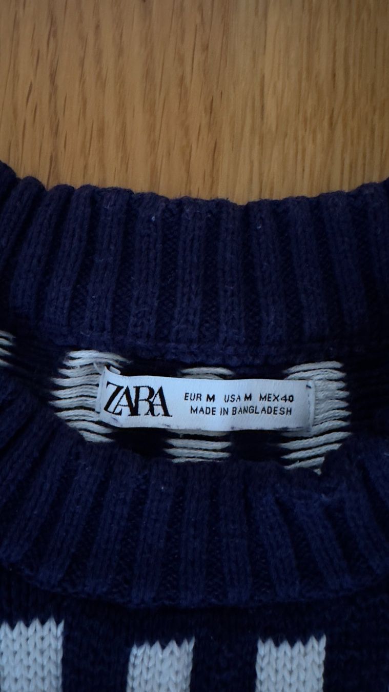 Zara Pullover & Sweatshirts: Zara - Strickpullover Navy Blau / Weiss (M) – Neu (gemäss Beschreibung) aus Uster von jul_5dvx 2