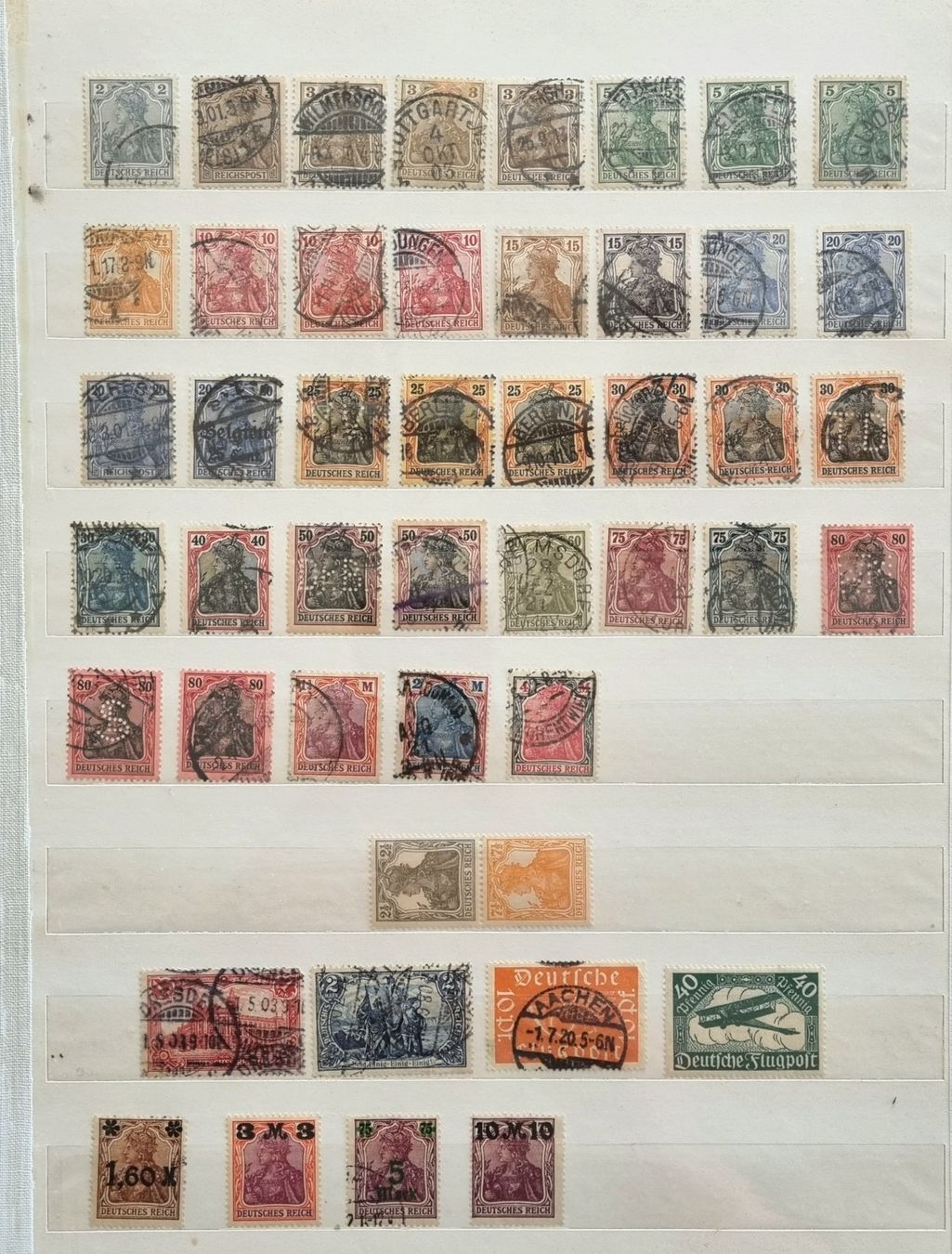 Alle Briefmarken: Deutsches Reich Germania & Reichspost Sammlung – Gebraucht aus Thun von yvonne.95