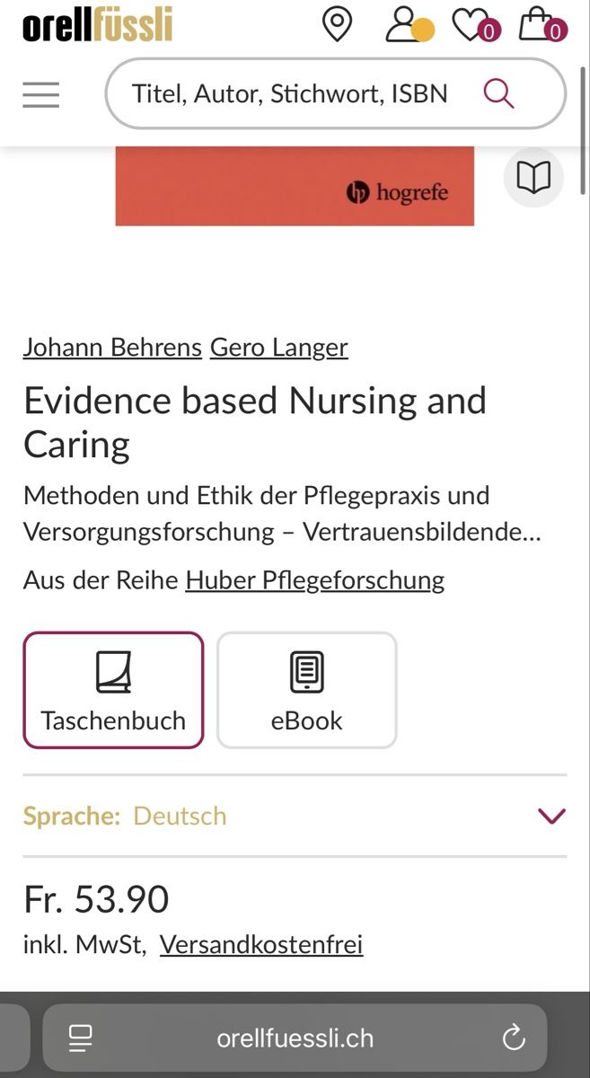 Libri: Evidence based Nursing and Caring, top Zustand! – Usato da Visp venduto da Stebar1966 1
