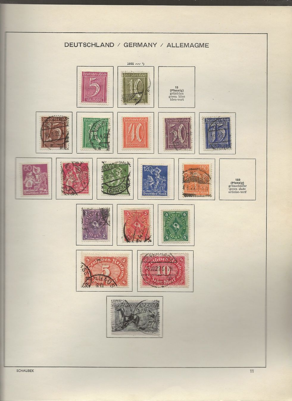 Tutti i francobolli: Marken Deutschland 1920 bis 1923 – Usato da Au ZH venduto da xelagreb01 4