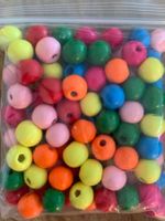 Bunte Holzperlen / Bastelperlen 10mm, 100 Stück