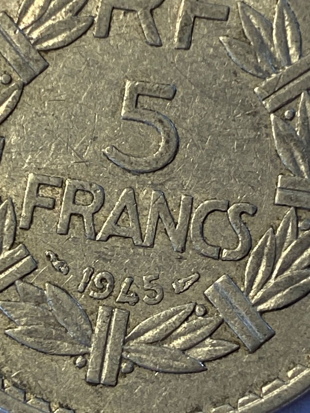 Tutti le monete: 5 francs 1945 republique francaise – Usato da Rosshäusern venduto da Reb_87sr 4
