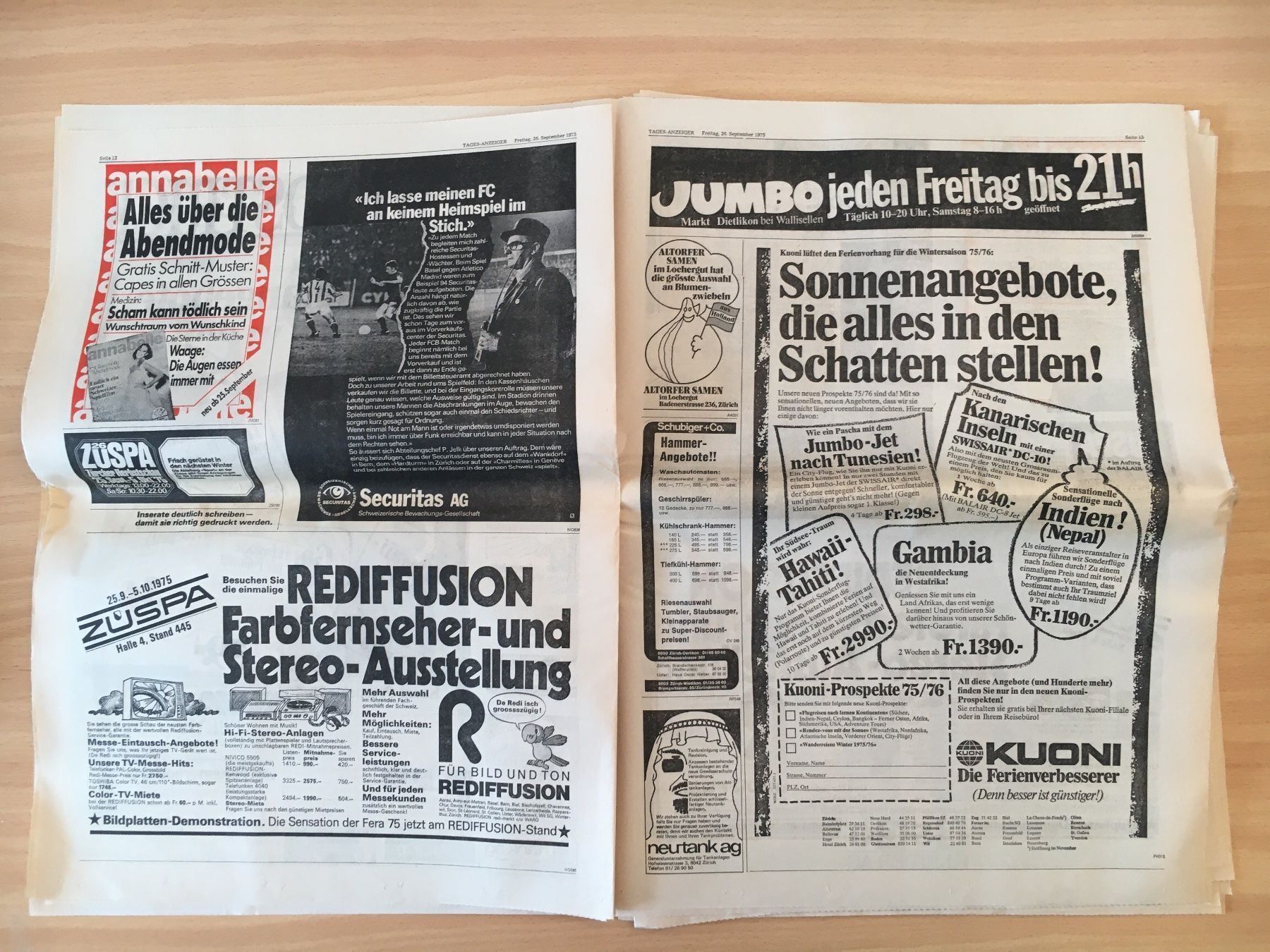 Zeitschriften & Magazine: Tagesanzeiger vom 26. September 1975 – Gebraucht aus Luzern von Jiggy_8898 3